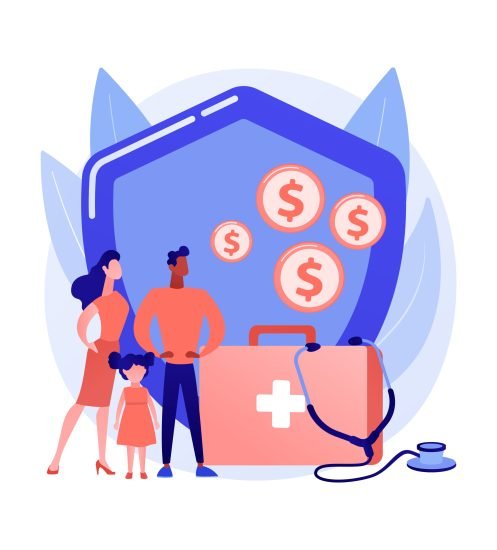 Emergency support fund abstract concept vector illustration. Support for sick people, quarantined, or in directed self-isolation, governmental help, emergency response benefit abstract metaphor.